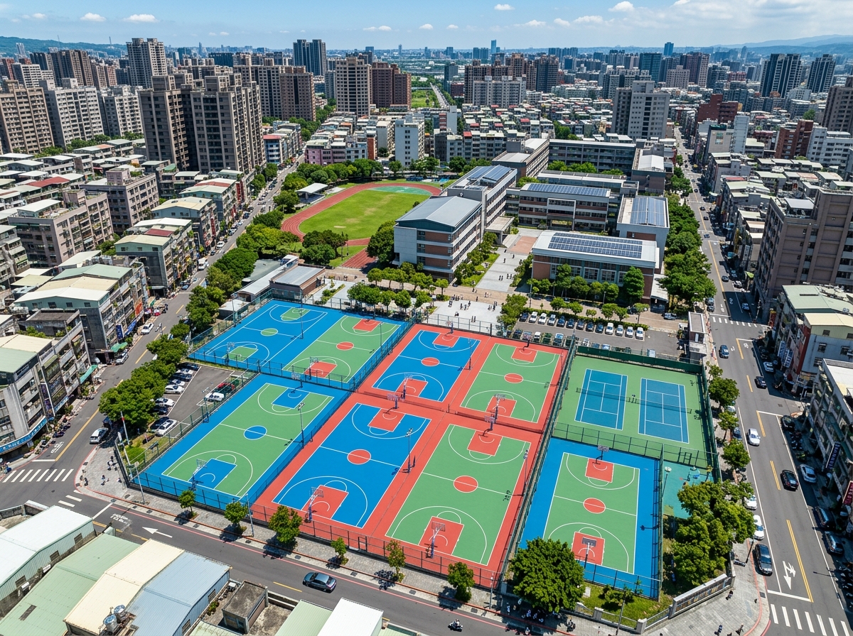 阜新市全塑型塑胶跑道硅PU篮球场 - 一站式服务