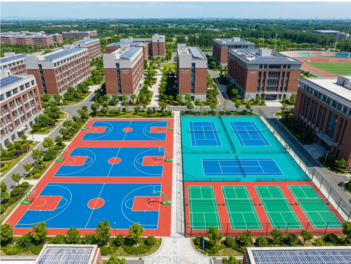 阜新市硅PU球场混合型塑胶跑道 - 一站式服务